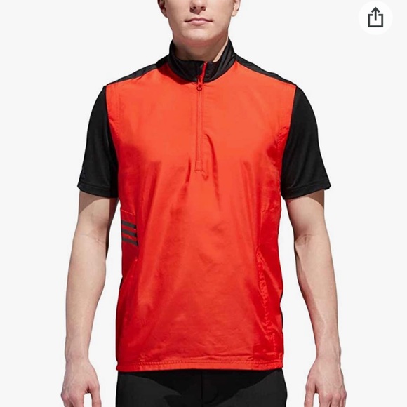 Adidas Essentials Club Wind Vest Red/Black CY9293 Men's Size M - Picture 6 of 11